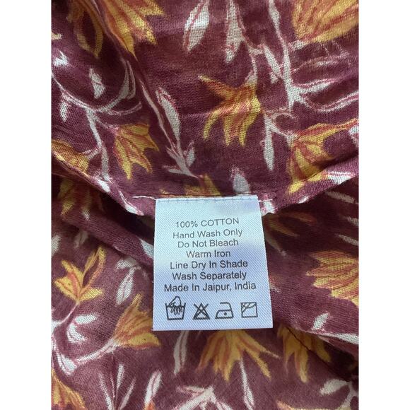 Daughters of India Kyra Cotton Midi Dress in Sumac Red & Gold Size Small - Picture 7 of 8